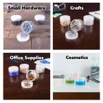 Stalwart 4 oz. Clear Plastic Jars with Foam Liner, Round Storage Containers (6-Pack) thumbnail 4