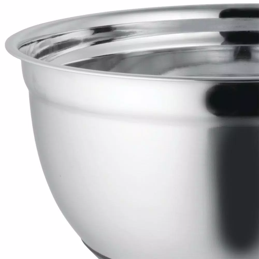 Home Basics Stainless Steel 5 Qt. Mixing Bowl with Non-Skid Silicone Bottom