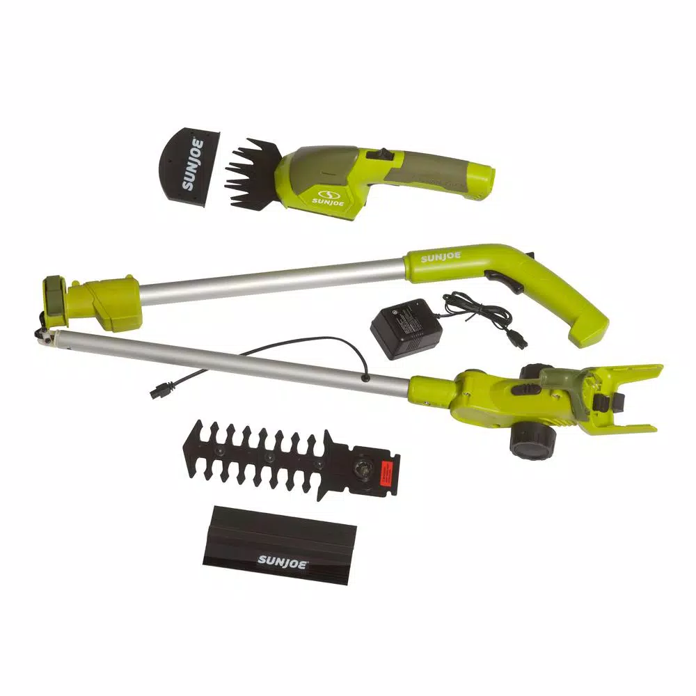 Sun Joe HJ605CC 2-in-1 Cordless Grass Shear and Hedge Trimmer with 3 ft. Extension Pole, 7.2V