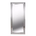 Kenroy Home Lyonesse 66 in. Oversized Chrome Composite Beveled Glass Floor Leaner Mirror with Hooks thumbnail 1