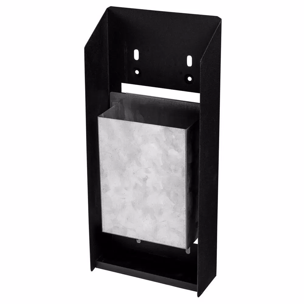 Alpine Industries Black Stainless Steel Wall-Mounted Cigarette Disposal Station