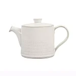 Denby Natural Canvas Textured Stoneware Teapot, White thumbnail 1