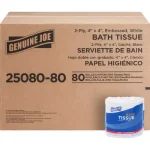 Genuine Joe Embossed 2-Ply Bath Tissue, 550 Sheets per Roll, 80 Roll Pack thumbnail 4