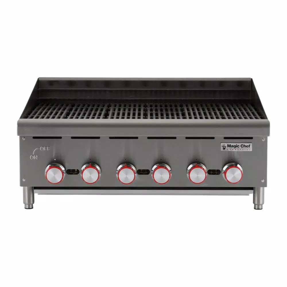 Magic Chef 36 in. Commercial Countertop Radiant Char Broiler, Stainless Steel