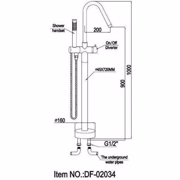 Vanity Art 40 in. Freestanding Single-Handle Claw Foot Tub Faucet with Hand Shower, Brushed Nickel