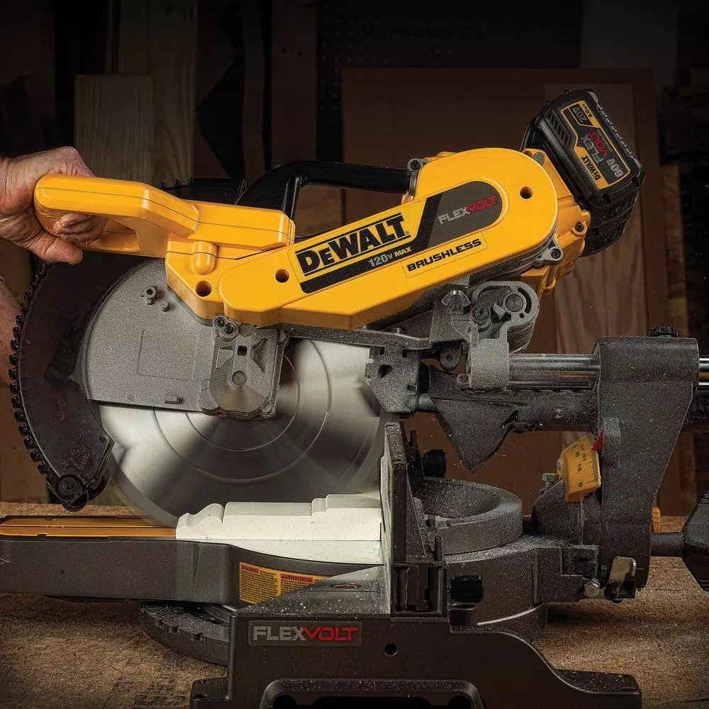 DEWALT 12 in. FLEXVOLT Brushless Sliding Compound Miter Saw Kit with Rolling Stand