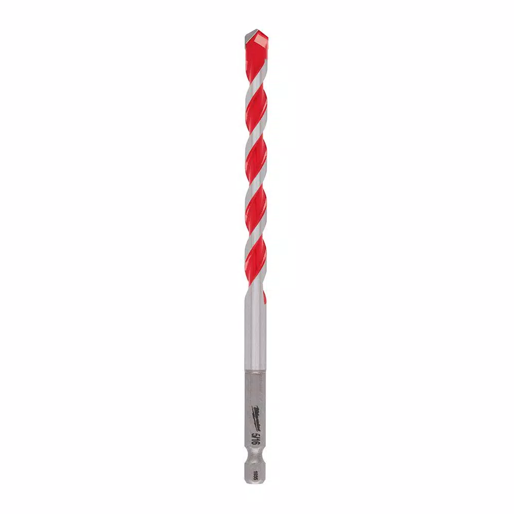 Milwaukee SHOCKWAVE 5/16 in. Carbide Hammer Drill Bit, 6 in. Length, 1/4 in. Hex Shank
