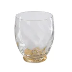 Abigails Elisa Red Wine Stemless Glass Set, Clear with Gold Infused Base, Set of 4 thumbnail 1