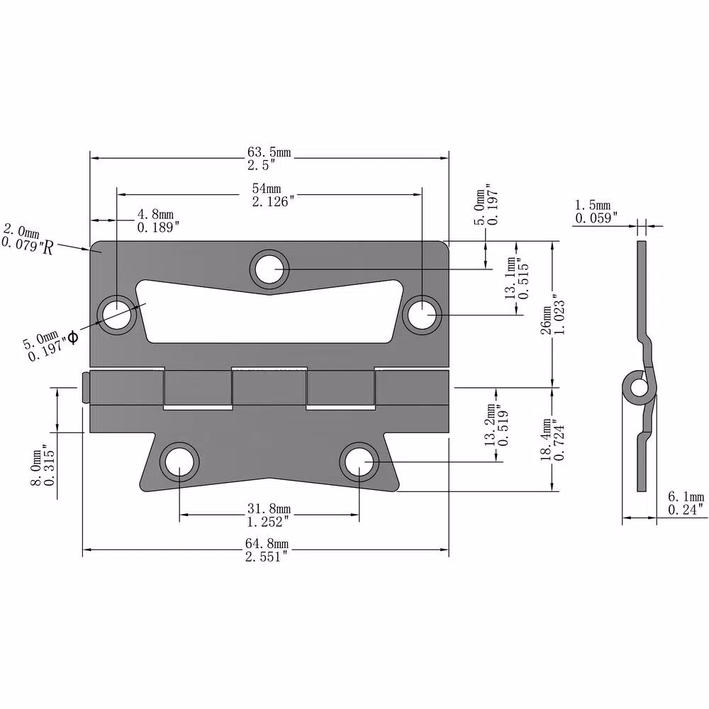 Everbilt 2-1/2 in. Bright Brass Non-Mortise Door Hinges, 2-Pack