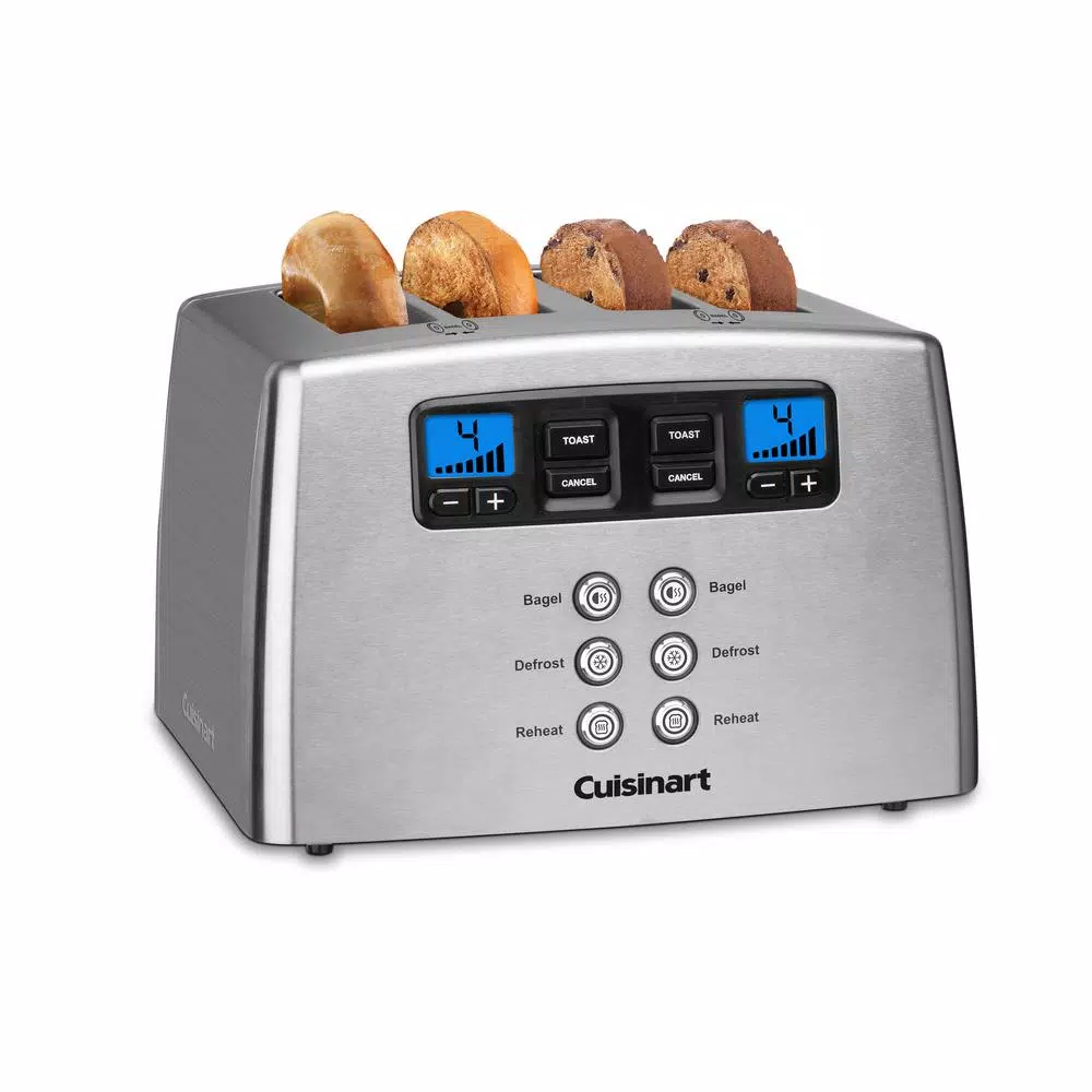 Cuisinart 4-Slice Stainless Steel Wide Slot Leverless Toaster with Motorized Lift