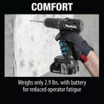 Makita 18V LXT Sub-Compact Brushless 1/2 in. Hammer Driver-Drill Kit with 2x 2.0Ah Batteries and Charger thumbnail 8