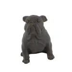 LITTON LANE Polystone Sitting Bulldog Sculpture - Rustic Bronze Dog Statuary thumbnail 2