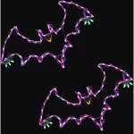 Haunted Hill Farm Flying Bats LED Halloween Window Lights, Set of 2 thumbnail 1