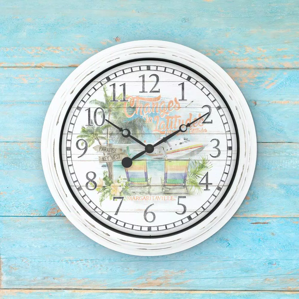 La Crosse Technology Margaritaville 15.75 in. Indoor/Outdoor Quartz Wall Clock - Changes in Latitudes