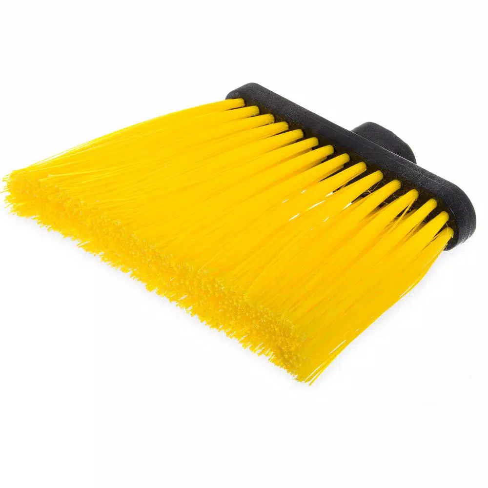 Carlisle Duo-Sweep 8 in. Yellow Heavy-Duty Angle Broom Head with 12 in. Flare (12-Pack)
