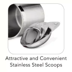 Tramontina Gourmet 8-Piece Stainless Steel Covered Canister and Scoop Set thumbnail 7