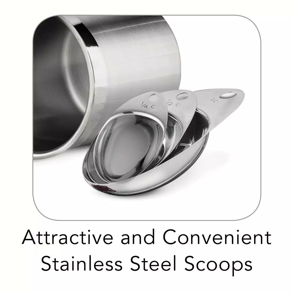 Tramontina Gourmet 8-Piece Stainless Steel Covered Canister and Scoop Set