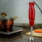 Ovente 300W Immersion Blender, 2-Speed Handheld Stick Mixer with Stainless Steel Blades, Red (HS560R) thumbnail 7