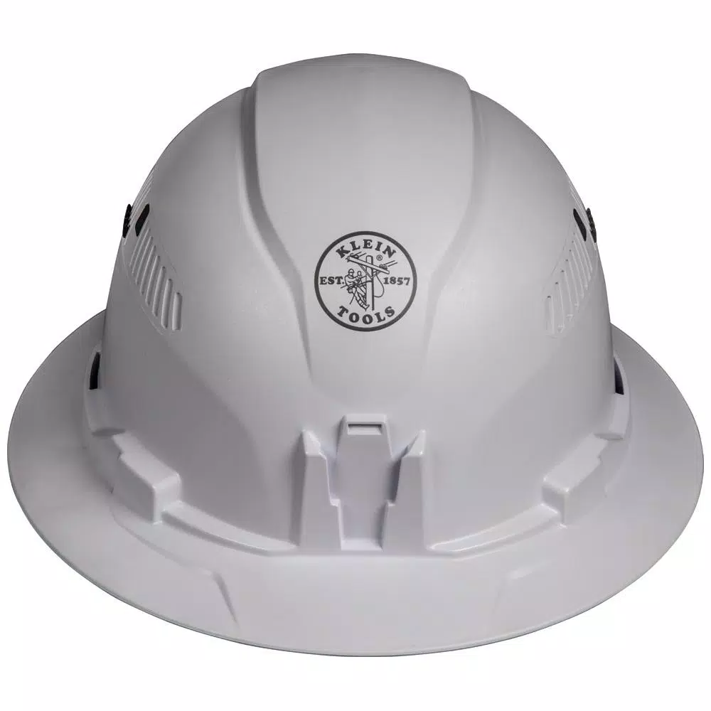 Klein Tools Vented Full Brim Style Hard Hat, Class C, Type 1, White