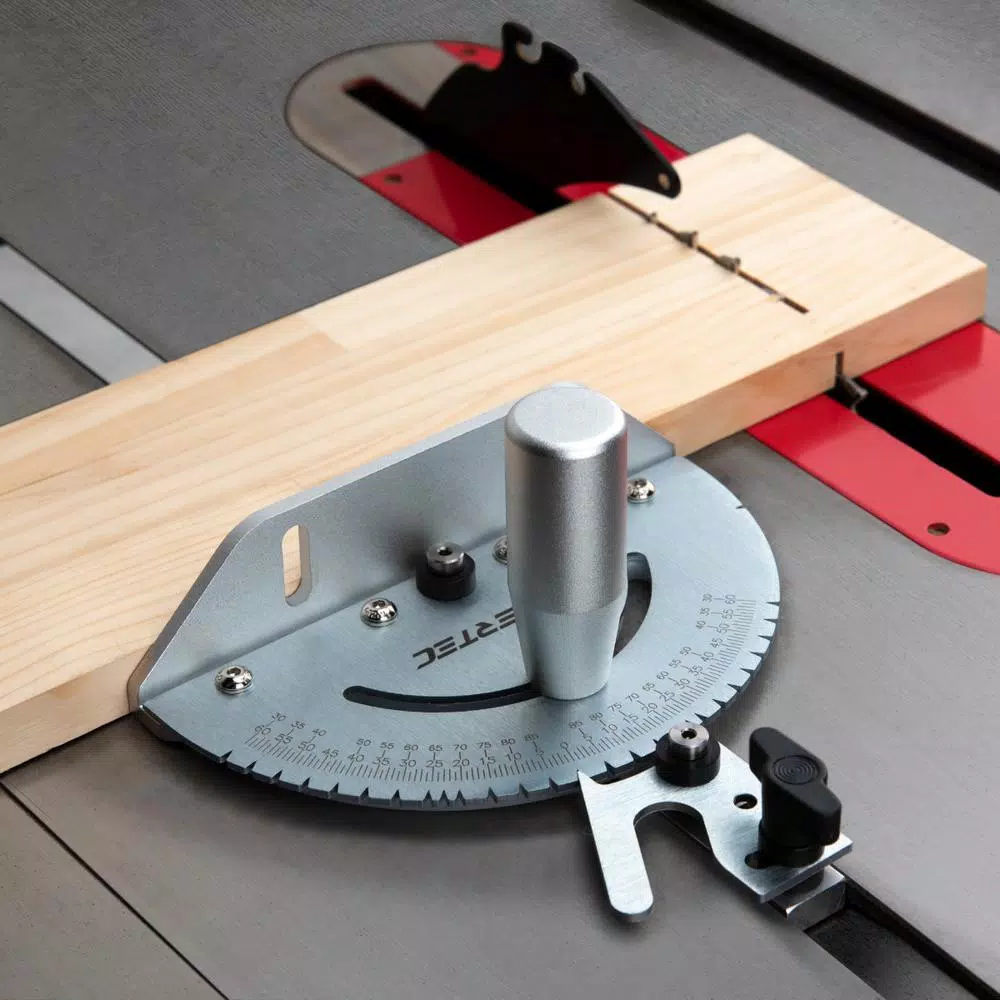 POWERTEC Universal Table Saw Miter Gauge with 27 Locking Angle Stops
