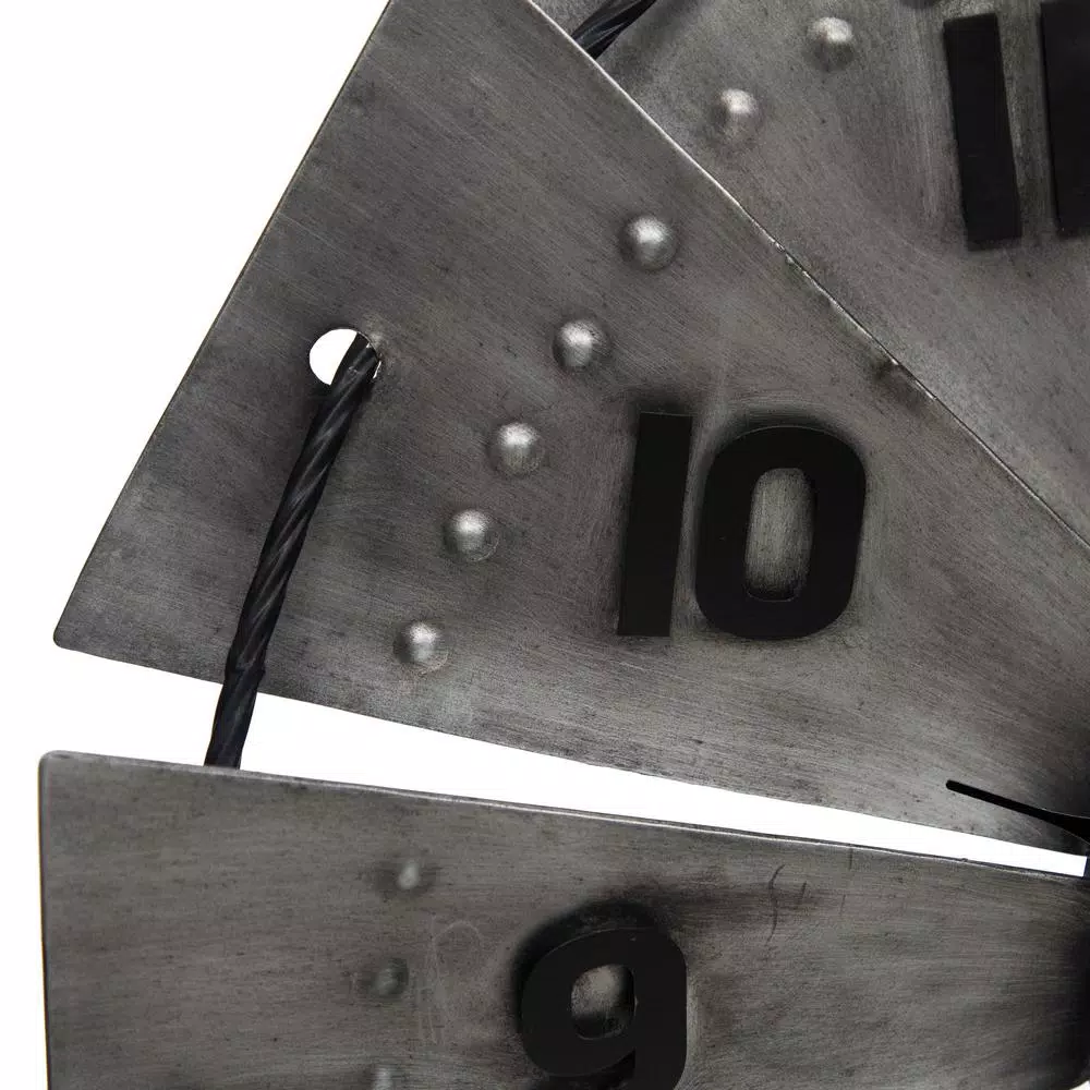 Pinnacle Rustic Galvanized Metal Windmill Wall Clock, 31-in Oversized Farmhouse Decor