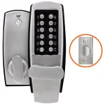 Premier Lock Grip Tight Tools Satin Chrome Mechanical Push-Button Keyless Entry Lock with Holdback thumbnail 1