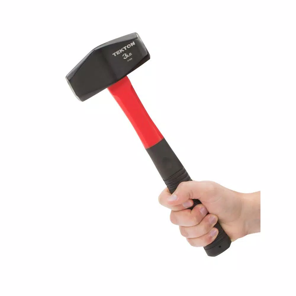 TEKTON 3 lb. Drilling Hammer with Fiberglass and Rubber Grip