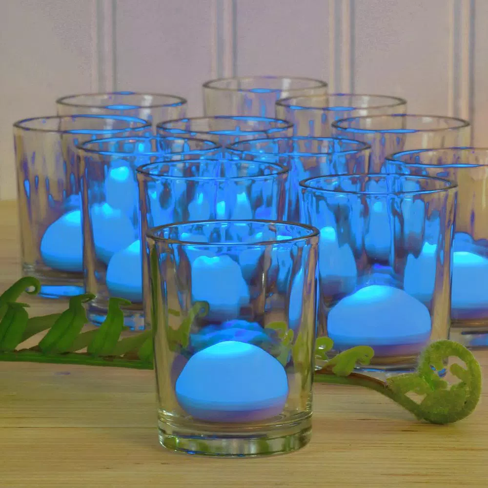 LUMABASE Blue Floating Blimp LED Lights, Waterproof Battery Operated Decorative Lights (12-Count)