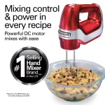 Hamilton Beach Professional 5-Speed Hand Mixer, Red and Chrome with Attachments and Storage Case thumbnail 2