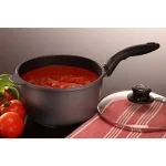 Swiss Diamond Classic Series 3.2 Qt. Cast Aluminum Nonstick Saucepan with Glass Lid, Gray thumbnail 2