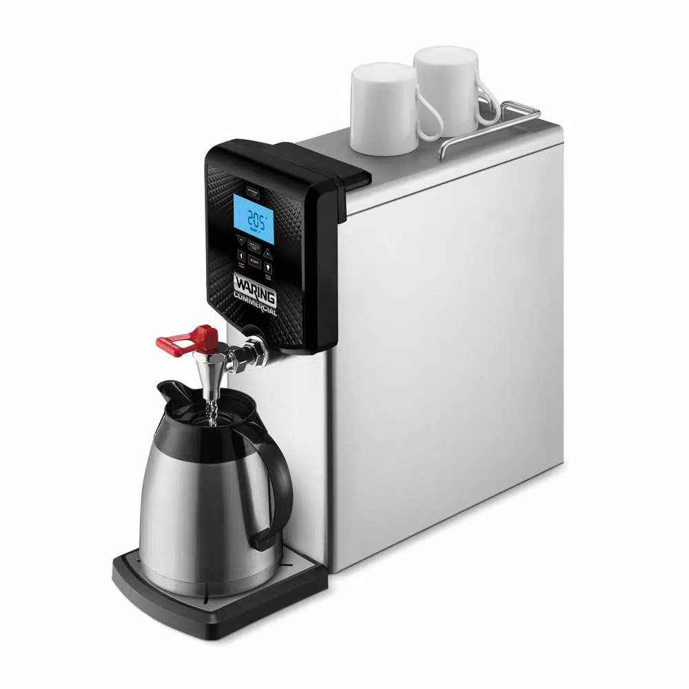 Waring Commercial Waring 3-Gallon Hot Water Dispenser, 48-Cup Stainless Steel Electric Kettle with Digital Controls