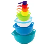 MegaChef 8-Piece Stackable Mixing Bowl and Measuring Cup Set, Assorted Colors thumbnail 2