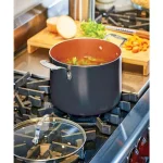 Gotham Steel 7 Qt. Aluminum Non-Stick Ti-Ceramic Stock Pot with Glass Lid thumbnail 3