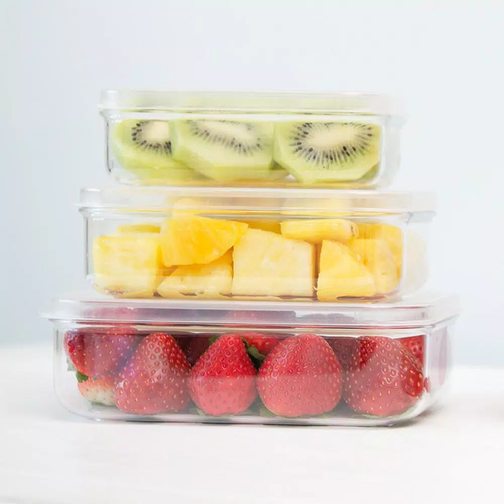 Lustroware Micro Clear Polypropylene Food Storage Container Set, 3-Piece