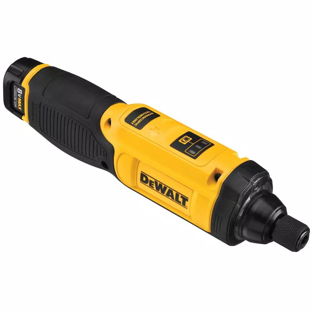 DEWALT 8V MAX Cordless 1/4 in. Hex Gyroscopic Screwdriver Kit with 1.0 Ah Battery, Charger & Bag