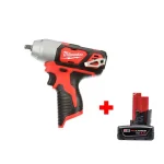 Milwaukee M12 12V Lithium-Ion Cordless 3/8 in. Impact Wrench with 4.0 Ah Battery thumbnail 1
