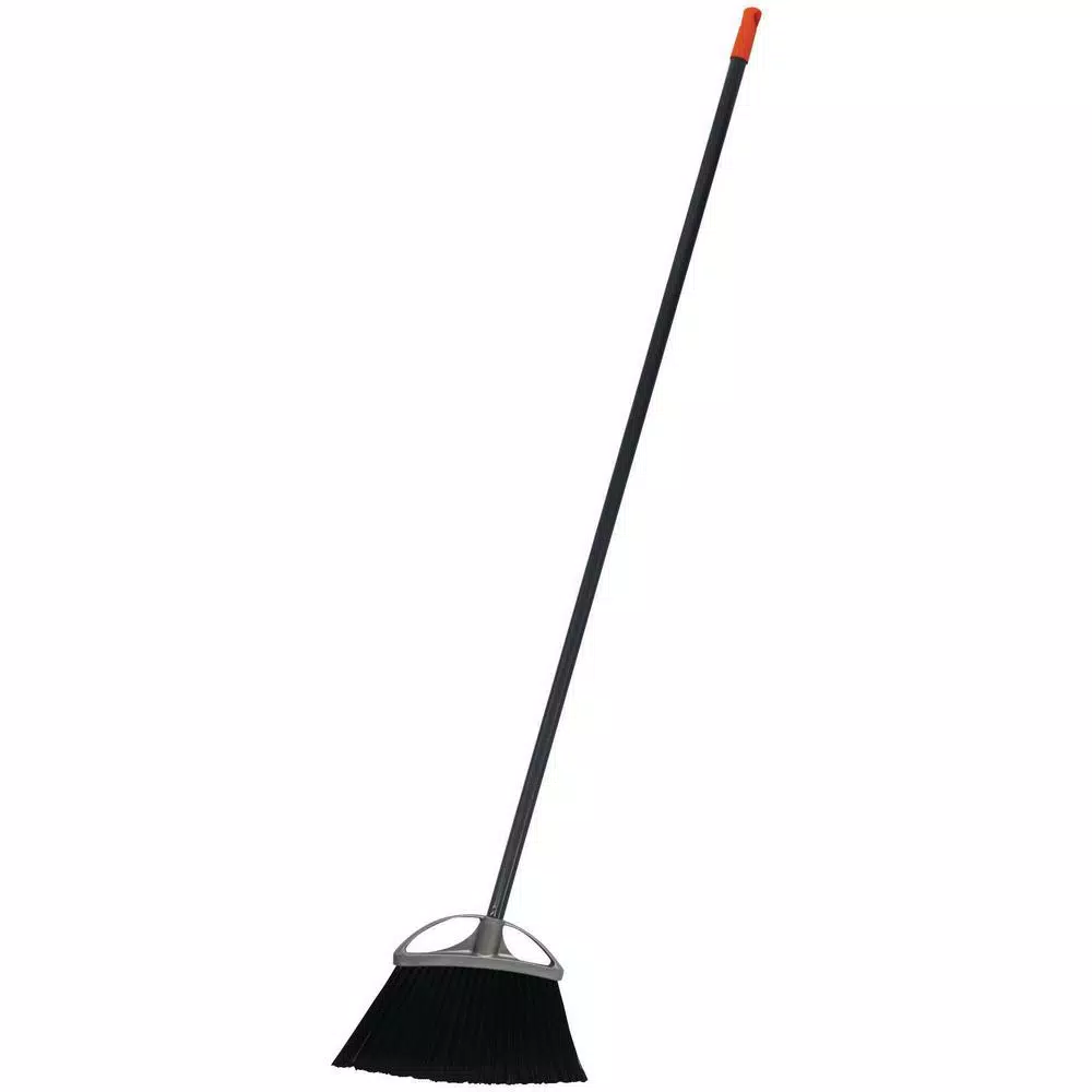 HDX 12 in. Large Angle Broom with Removable Handle and Steel Handle