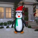 Gemmy 5 ft. Airblown Penguin Inflatable Holiday Decoration with LED Lights thumbnail 3
