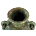 LITTON LANE 23-Inch Distressed Ceramic Amphora Vase - Green, Black, and Yellow Mediterranean Style Floor Vase thumbnail 4