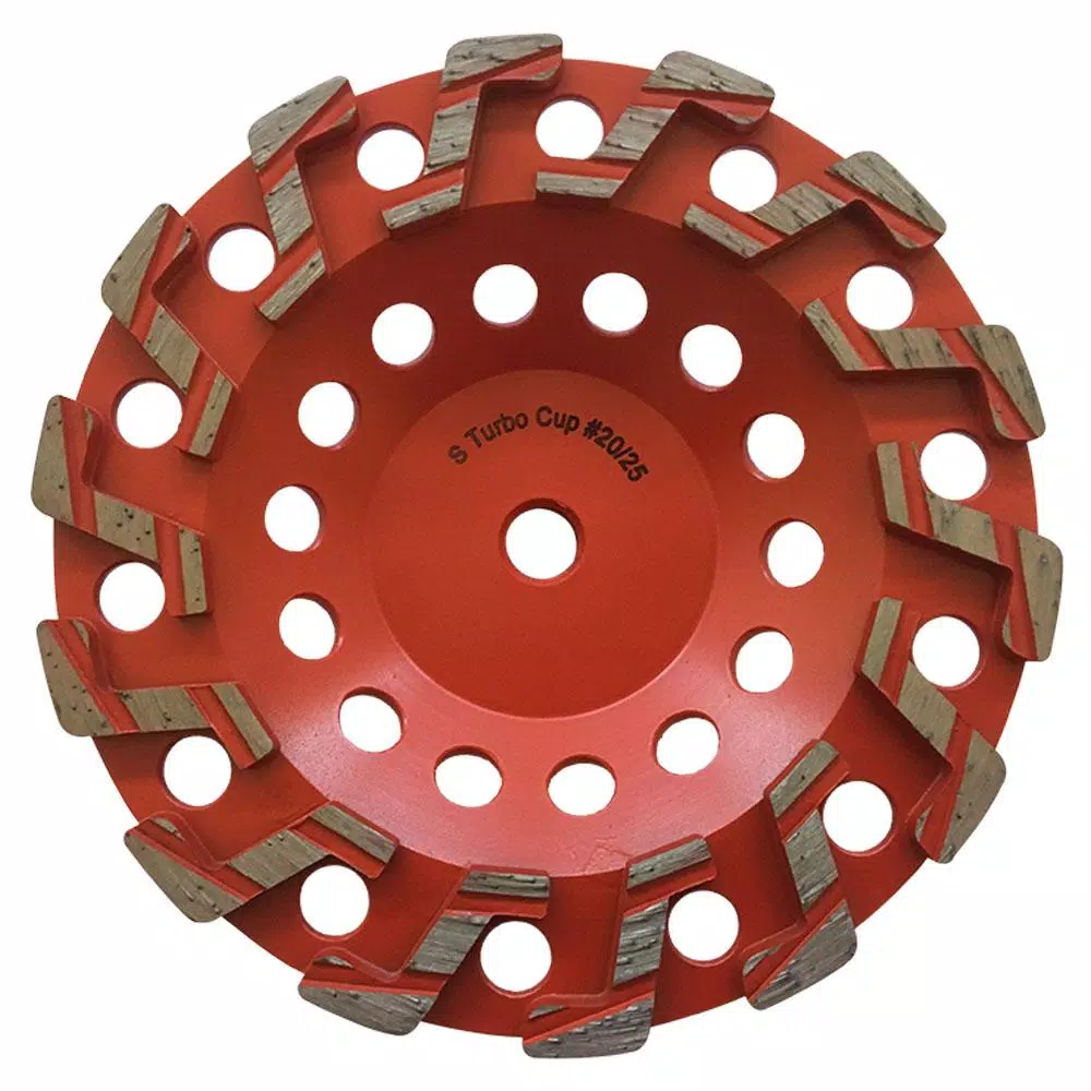 EDiamondTools 7 in. Aggressive S Segment Diamond Grinding Wheel for Concrete & Coating Removal, 5/8"-11 Threaded Arbor