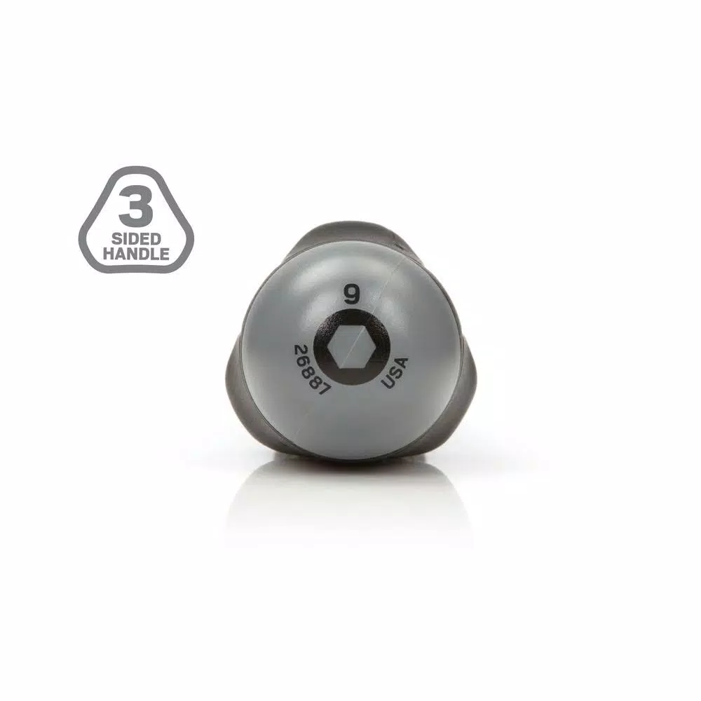 TEKTON 9 mm Nut Driver with Patented Three-Sided Handle