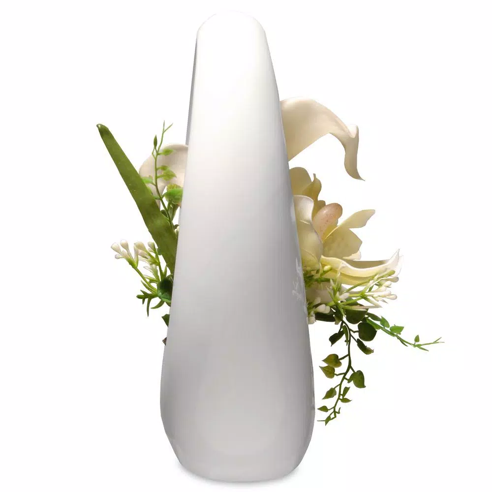 National Tree Company Artificial White Calla Lily and Orchid Floral Arrangement in White Ceramic Vase