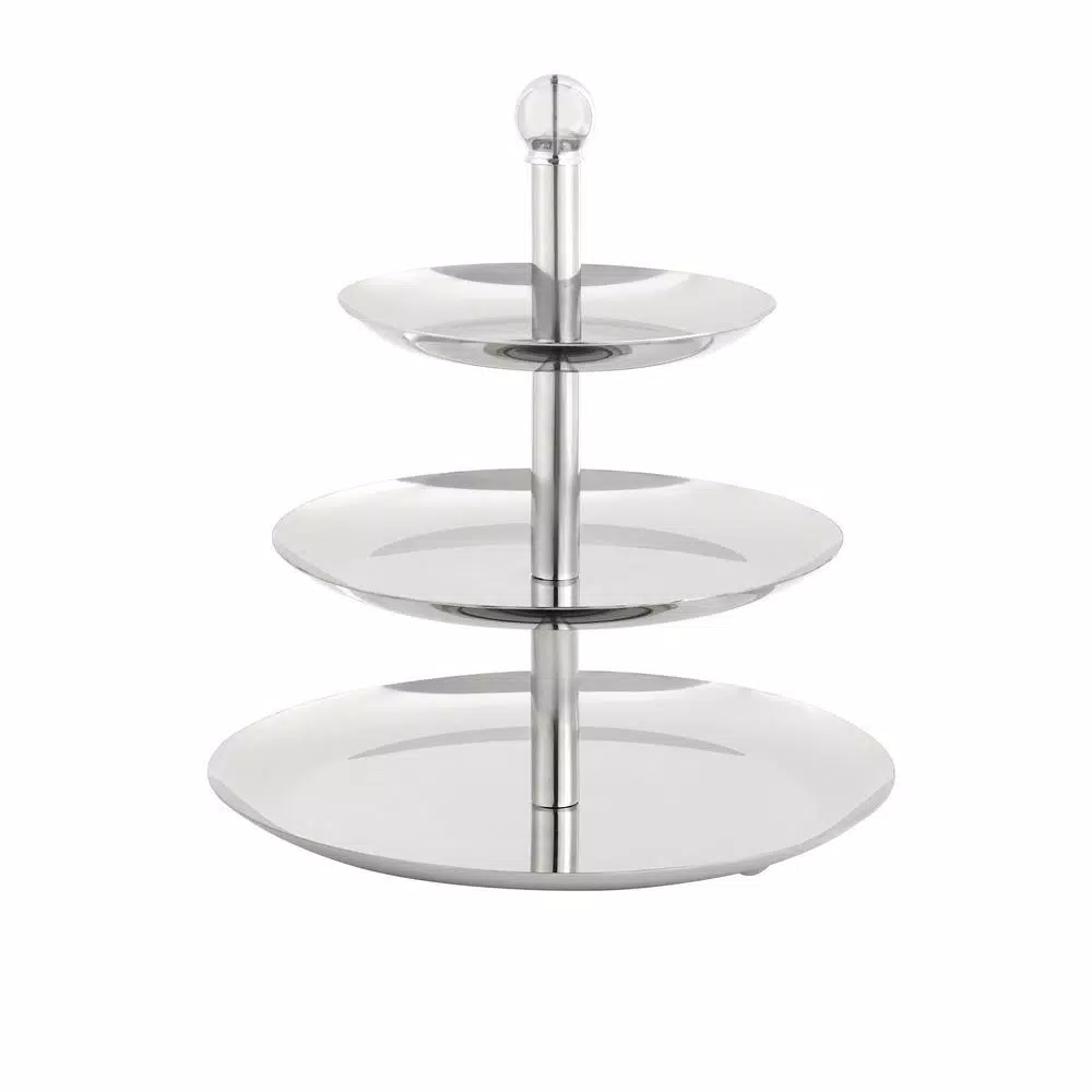 Visol 3-Tier Stainless Steel Cupcake and Fruit Stand, 13 in. Height