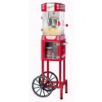 Nostalgia Retro Red Popcorn Cart with 2.5 oz. Kettle and Lighted Interior, 300W thumbnail 1