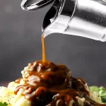 Ovente 14 oz. Stainless Glass Double-Wall Insulated Gravy Boat with Lid thumbnail 6