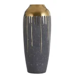 StyleCraft Marloe Charcoal and Gold Ceramic Table Vase, Contemporary Urn Shape thumbnail 6
