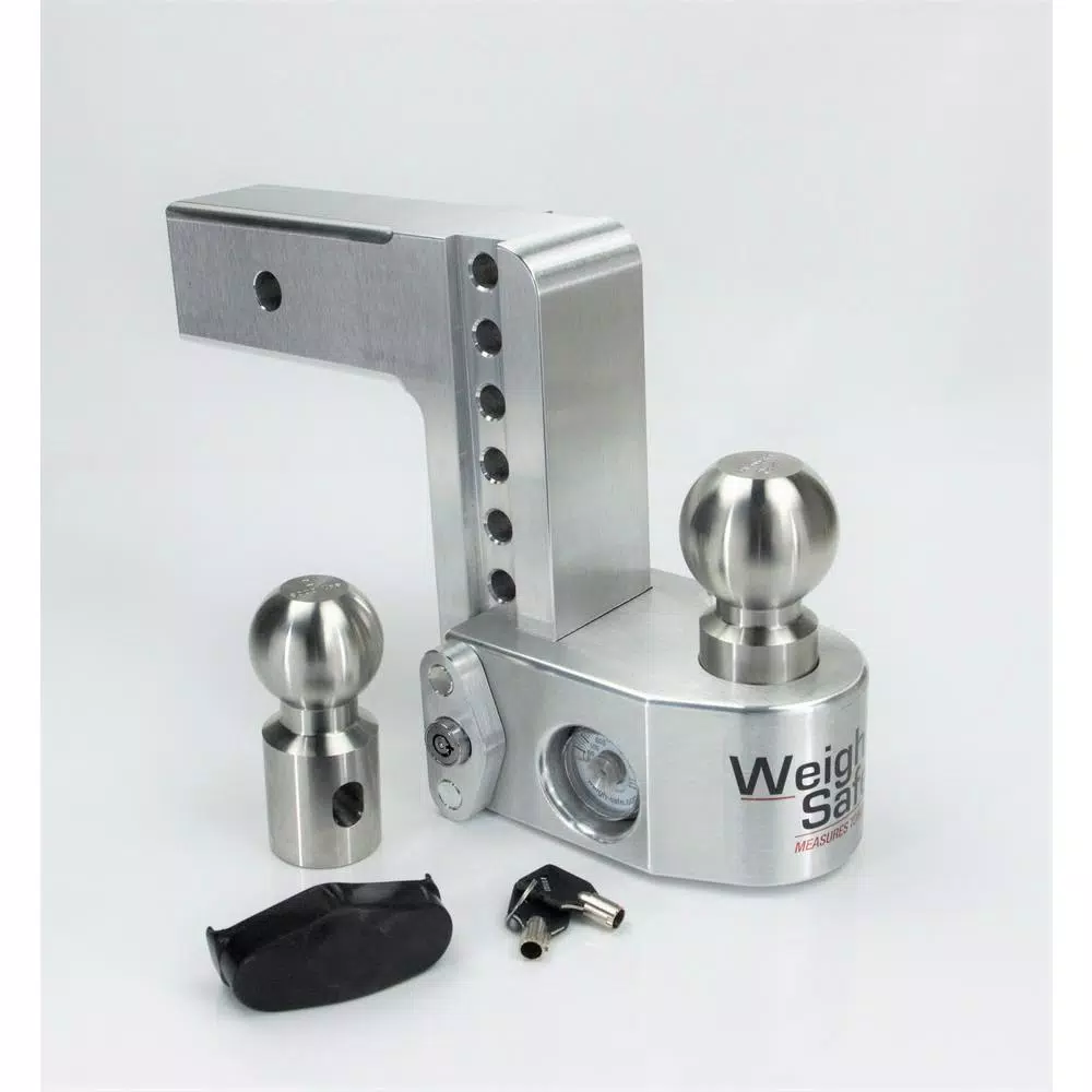Weigh Safe Weigh-Safe 6 in. Drop Adjustable Class V Ball Mount with Built-in Hydraulic Scale