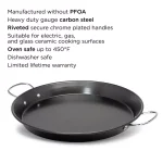 Ecolution Sol 20 in. Carbon Steel Nonstick Paella and Grill Pan, Black thumbnail 3
