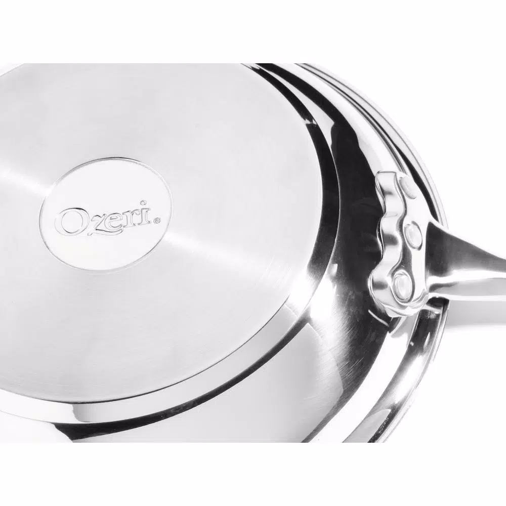 Ozeri Earth Pan ETERNA 12 in. Stainless Steel Nonstick Frying Pan, Black Interior