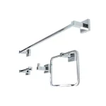 Italia Capri 4-Piece Polished Chrome Bathroom Accessory Set thumbnail 2